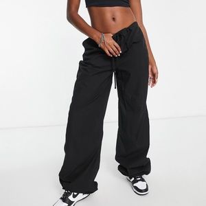 ASOS Design Tall Parachute Cargo Pants in Black